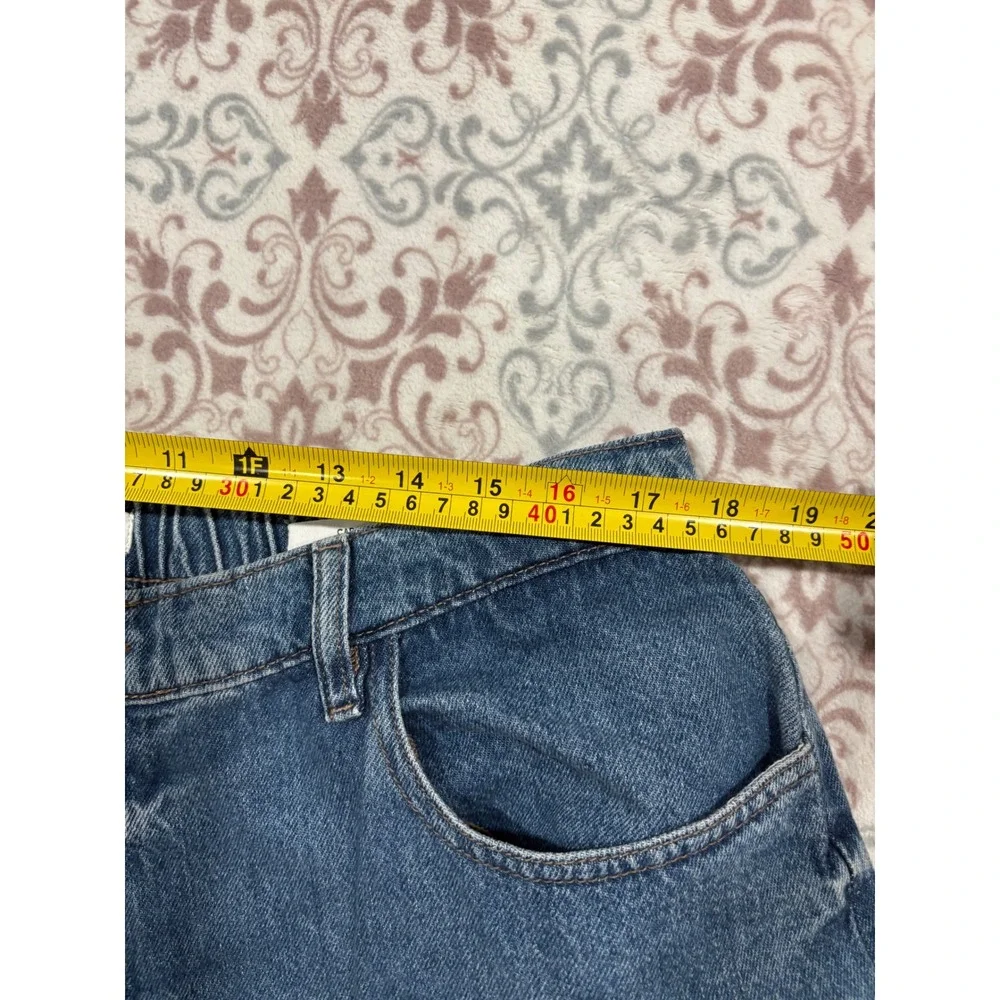 Forever 21+ Premium Blue Cargo Jeans Wide Leg High Rise Plus Size 18 Elastic Bac